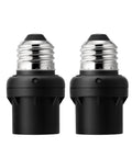 Dusk To Dawn Light Sensor Socket For E26 E27 Bulbs Auto On Off Converts Any Fixture To Smart Auto Lighting Works With Incandescent CFL LED Halogen Bulbs Black 2 Pack