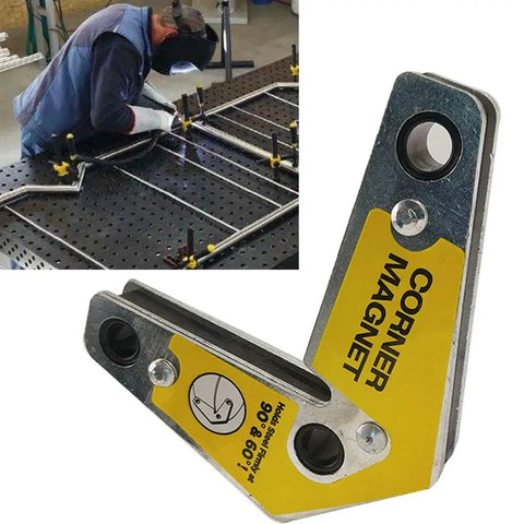 Heavy Duty Multi Angle Welding Fixer Holds 60, 90, 120 Degree Ferrite Magnets Securely for use in metal fabrication jigg.