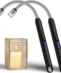 2 Pack USB C Rechargeable Candle Lighters With 360 Degree Flexible Neck And Safety Lock, Windproof Flameless Lighters for candles
