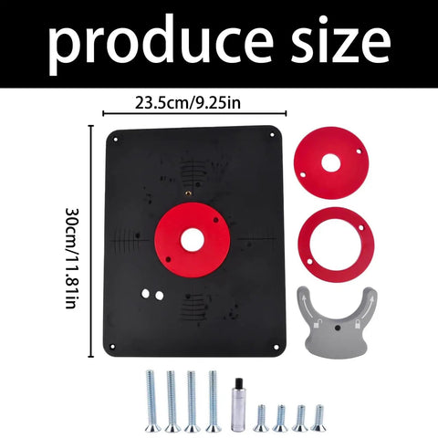 Universally Compatible Router Table Insert Plate Set With Pre Drilled Holes For Quick Installation, Heavy Duty Metal Plate