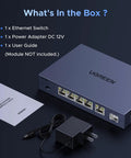 Six Port 2.5Gb Ethernet Switch With Five 2.5Gb Ports And One 10Gb SFP Plus Port, Unmanaged Metal Desktop Switch with accessories