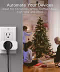 4 Pack WiFi Smart Plugs That Play Nice With Alexa And Google Home Heavy Duty 7 Day Programmable Timer 1800W 15A Outlet in use