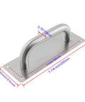 Stainless Steel Door Pull Handle With Plate Heavy Duty Barn Door Hardware For Shed Gate 7 7/8 Inch Long By 2 9/16 Inch Wide