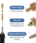 All In One Plastic Repair And Assembly Kit With Heat Set Inserts And 60W Digital Soldering Iron, M2 To M8 Brass Insert Tips