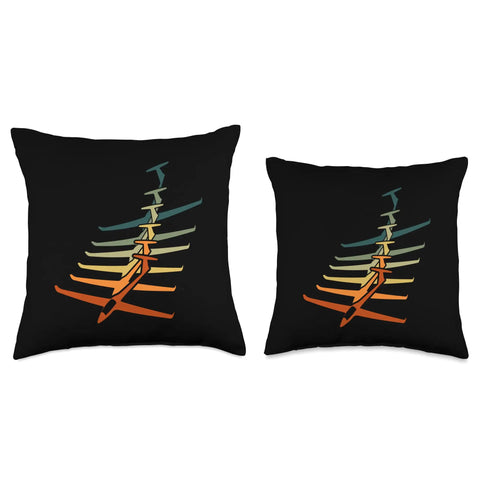 Vintage Glider Airplane Throw Pillow For Aviation Lovers Funny Pilot Theme Cushion in multicolor on black background