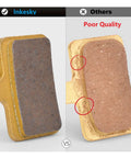Comparison of Heavy Duty Metal Disc Brake Pads For E Bikes And Electric Scooters, highlighting quality differences.