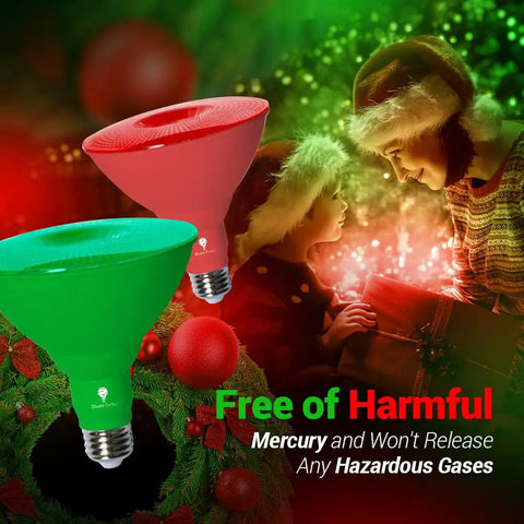 Green LED Par38 Flood Light Bulb 18W 120W Equivalent Dimmable E26 Base Party Decor, holiday scene background