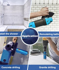 Applications of 4 Inch Laser Welded Diamond Core Drill Bit For Granite Marble And Concrete 5/8-11 Thread shown in use