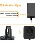 LED indication light on Portable 7.2V To 18V Battery Charger For Black And Decker PS120 PS130 PS140 Ni-MH Ni-Cd Pod Style Batteries