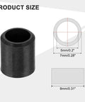 Ten Pack POM Sleeve Bearings 5mm ID X 7mm OD X 8mm Length Self Lubricating Oilless Black Bushings for Small Motors, DIY Projects, RC Cars, 3D Printer Parts, Hobby Machining, size diagram