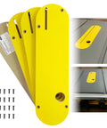Badass Zero Clearance Inserts For DeWalt Table Saws With riving knife slot and offset hardware in heavy-duty four pack.