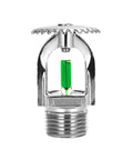 Close-up of Six Pack Tough As Nails Upright Fire Sprinkler Heads Quick Trigger Response Half Inch Thread Solid Nickel Plated Copper.