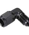 AN4 Female To 4AN Male Flare 90 Degree Swivel Fitting Adapter Coupler Aluminum Black, 6061 T6 Billet Aluminum, Anodized Finish For Strength And Corrosion Resistance, 37 Degree Sealing Angle, Full Swivel Head, black 90° elbow