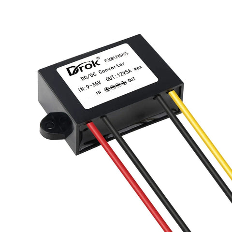 9V-36V To 12V DC Buck Boost Converter Waterproof Rugged Auto Step Up Down Voltage Regulator 5A 60W For Car Audio Solar Power System