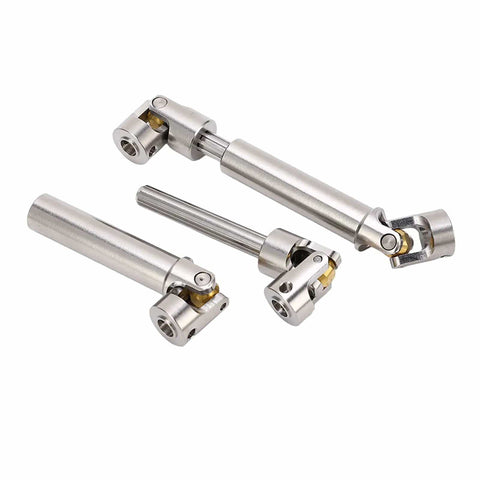 Beefy Stainless Steel RC Drive Shaft M4 2 Pack For 1/10 Scale Crawlers With Universal Six Tooth Spline Brass Ball End 91mm