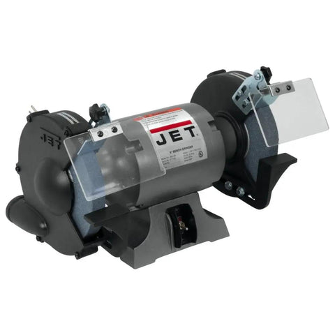8-Inch Bench Grinder With 3450 RPM, 1/2 HP, 120V Single-Phase, Includes 60 and 36 Grit Vitrified Wheels, Enclosed Permanently Lubricated Bearings, Cast Iron Guards, Dust Vents, Quick-Adjust Spark Guard, Rubber Mounts, Big Eye Shields