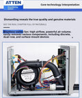 Internal view of Pro Grade Hot Air Rework Station 1000W with brushless vortex fan and components for BGA rework.