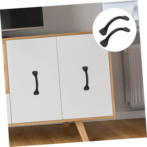 12 Piece Iron Cabinet Door Handles Retro Metal Drawer Pulls for Dressers and Farmhouse Cupboards on white cabinet