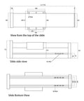 Heavy Duty Cnc Ball Screw Linear Guide Shaft Actuator Module Slide Table dimensions and views diagram for industrial use.