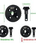 Beefed Up Steel Bevel Gear Set With 12T-33T Overdrive And 10T-35T Underdrive Differential Gears for TRX4 TRX6 RC Crawler
