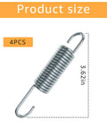 Straight Up Heavy Duty Replacement Recliner Chair Tension Springs With Long Neck Hook Style And Forty Five Degree Bend, Hella Durable Galvanized Steel Wire For Quick Furniture Mechanism Repair, Pack Of Two, showing 3.62 inch size.
