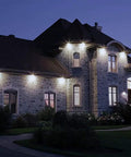50W LED Flood Light Outdoor Super Bright 7000LM IP65 illuminating stone house with 180 Degree Knuckle for Patio Porch Garden