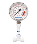 MEASUREMAN lead-free glycerin-filled RO pressure gauge with 2-1/2 dial and 1/4 inch lower mount, PU tube connection