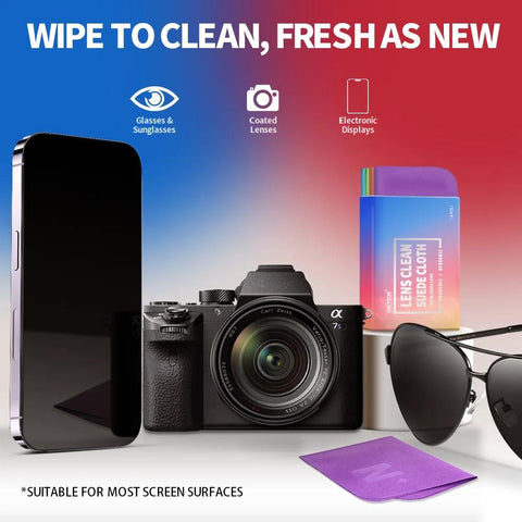 Lote de ocho paños de microfibra para limpiar lentes, pantallas y cámaras (VR AR ), aptos para teléfonos, cámaras y gafas de sol; paño morado AR