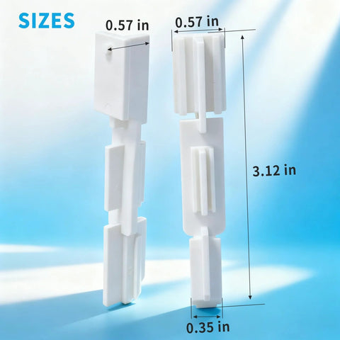 Framed Sliding Shower Door Bottom Guide White For Glass Shower Doors Track Guide Replacement Parts over blue background