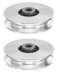 2 Pack Aluminum Alloy Cable Pulley Wheel For Home Gym Quiet 75Mm Bearing Roller Built Tough Heavy Duty Fitness Pulley Attachment For Weight Lifting Garage Doors Clothesline And Training Equipment, two wheels