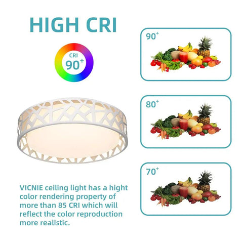 Dope Dimmable LED Flush Mount Ceiling Light Fixture 15W 1600 Lumens With Adjustable 3000K To 6500K CCT energy-saving CRI demo