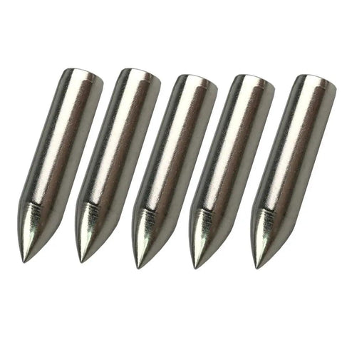 Glue On Field Points For Archery 12 Pack Stainless Steel Tips For 6mm Wooden Bamboo Arrows 7mm OD 6mm ID 1.181 Inch Long 54 Grain