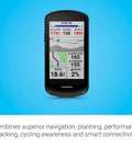 Edge 1040 Solar GPS Bike Computer With Solar Charging Lens showing navigation and performance tracking on screen.