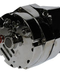 Beefy 100 Amp Chrome Alternator For GM Chevy 10Si 12V Self Exciting With 1 Or 3 Wire Delco Style Heavy Duty Replacement