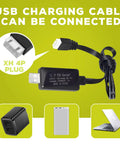 3S Lipo Battery 11V 2000mAh 35C With XT30 Plug And USB Charging Cable for RC connections illustration