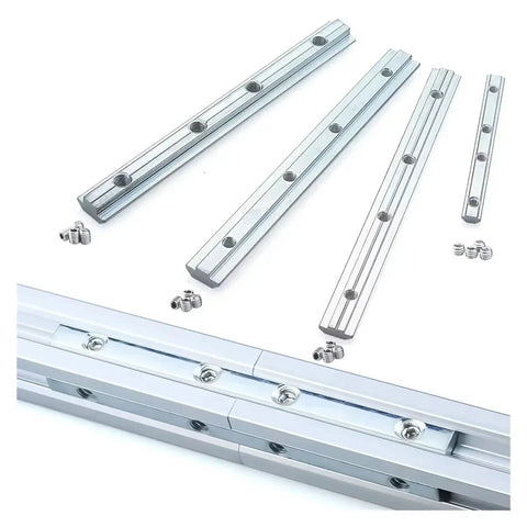 Four Piece V Slot T Slot 180 Degree Inline Connectors For Aluminum Profiles 2020 3030 4040 4545 Inside Joint Fittings with screws