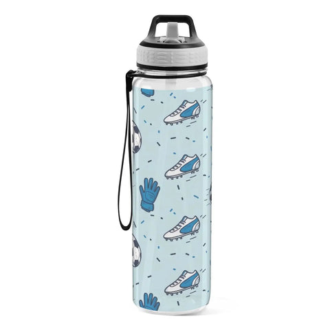 32 Oz BPA Free Tritan Sports Water Bottle Built For Gym Grind, Hiking, Cycling And Fitness Junkies with soccer pattern