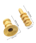 Golden Zinc Alloy And Copper Shelf Support Brackets 24 Sets with Hidden Table Pins and Sockets, showing size details