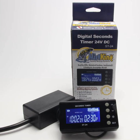 Digital Seconds Timer For Misting Systems 24V DC Fifth Gen Pro Grade Misting Controller With Per Second Precision And Quick On Function Up To 10 Programs Low Voltage ST 24 Compatible Ideal For Zoos Botanical Gardens Institutions And Hobbyists