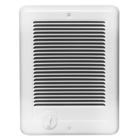 Front view of Compact Electric Wall Heater With Thermostat Delivers Quick Heat Discreet Recess Or Ceiling Mount White Finish 1000 Watt