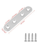 8 Piece Black Straight Brace Brackets for Cabinet Hinge Repair Plate 3 Inch Stainless Steel Flat Mending Plates with screws