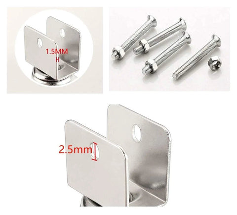 Heavy Duty Swivel Caster Wheels With Locking Brakes And U Bracket Mount showing U bracket and screws for easy installation.