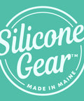 Text logo 'Silicone Gear Made in Maine' over a teal background