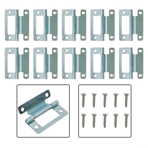 Steel Cranked Flush Door Hinges For Cupboards Louvre And Utility Doors Zinc Plated 50 X 23 Mm Fits 15 19 Mm Thickness Durable Hardware