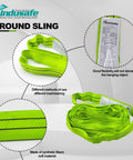 2 Pack 6 Ft Beefy Endless Round Slings 2 Inch Spanset Round Slings Polyester Endless Loop Lifting Straps With 5300 Lb Vertical Capacity Heavy Duty Rigging Straps For Lifting And Towing, green color with product details