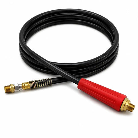 Heavy Duty Black Rubber Emergency Air Line Hose 12 Feet With Red Gladhand Grip 3 By 8 Inch Id Fits Universal Commercial Trucks And Trailers Provides Strong Airflow Safe Stops Meeting Sae J1402 Specs For Real Deal Pros Doing Heavy Hauls.