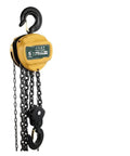 Heavy Duty 5 Ton Hand Chain Hoist Hook Lifting Device with 3 Meters Fall, showcasing chains and hooks for rigging.