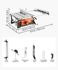Rock Solid Portable Jobsite Table Saw Packing A Boss 15 Amp Motor And A Lightning Fast 4500 RPM Spin Cuts hardwood with precision accessories included.