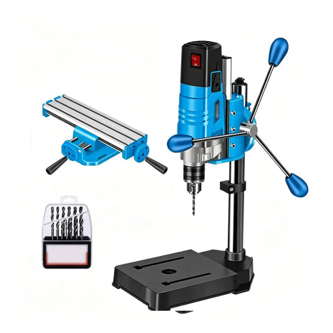 No Fuss Mini Bench Drill Press With A Beastly 1200W Motor And Two Stage Gear Reduction Milling Setup features compact design and drill.