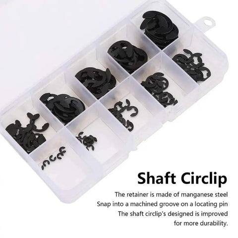 120 Pcs E Clip Circlip Assortment Kit External Snap Ring And Retaining Ring Set for Home Improvement and Industrial Use in box
